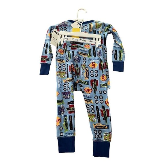 Old Navy Toddler Blue Cars Snug-Fit Pajama Set Size 18-24 months - Picture 2 of 3